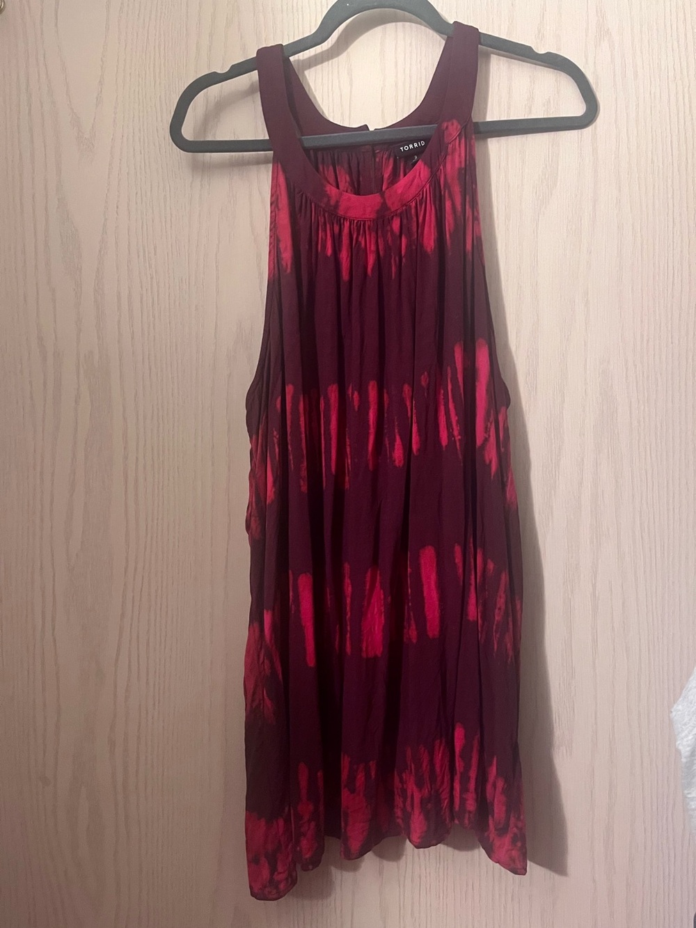 torrid Burgundy and Red Tie-Dye Racerback Tank